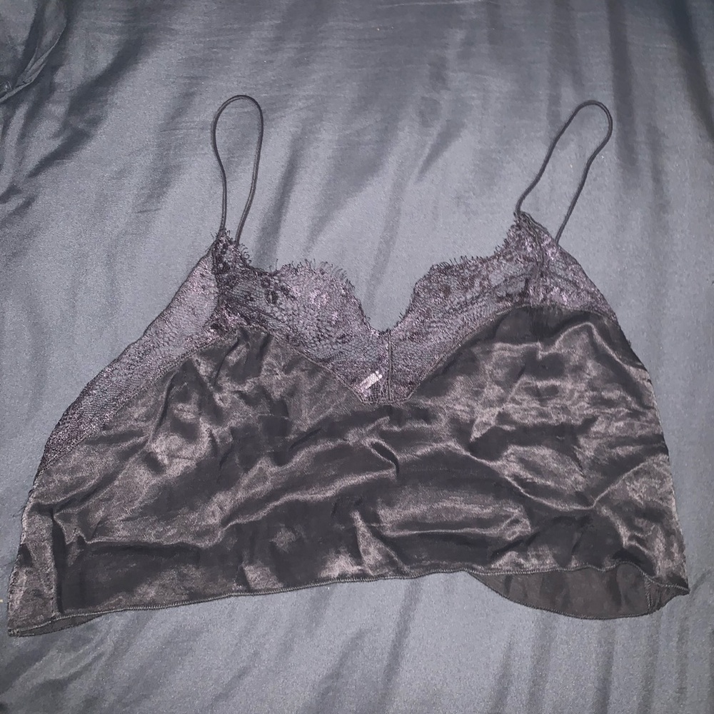 Sweet Carolina silk lace crop cami Free People